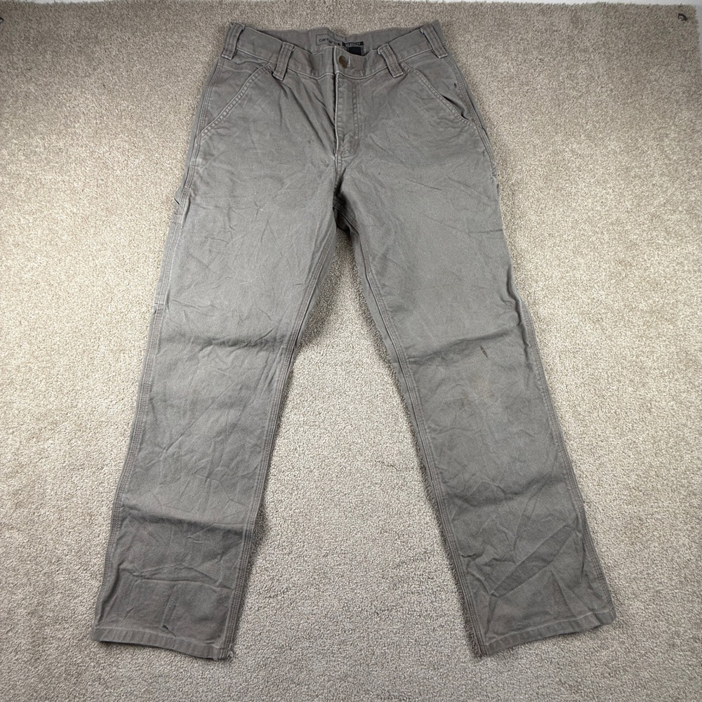 Carhartt Relaxed Fit Canvas Carpenter Work Pants Gray 103279 251 Mens 30x30